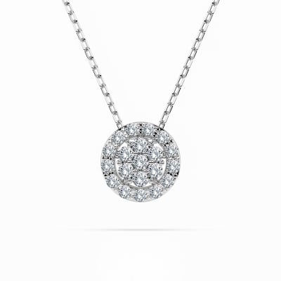 0,19 Karat Diamant Anhänger Weißgold 585 (14K) mit Goldkette 45 (42+3) cm, für Damen