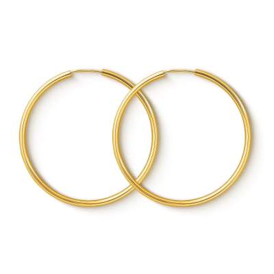 Goldene Creolen, Gelbgold in 2 mm rund