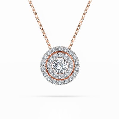 0,24 Karat Diamant Anhänger Rotgold 585 (14K) mit Goldkette 45 (40+5) cm, für Damen