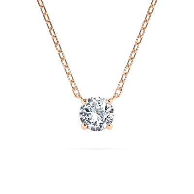 0,15 Karat Diamant Anhänger Rotgold 585 (14K) mit Goldkette 45 cm, für Damen