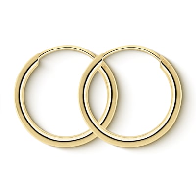 Goldene Creolen, Gelbgold in 1.3 mm rund