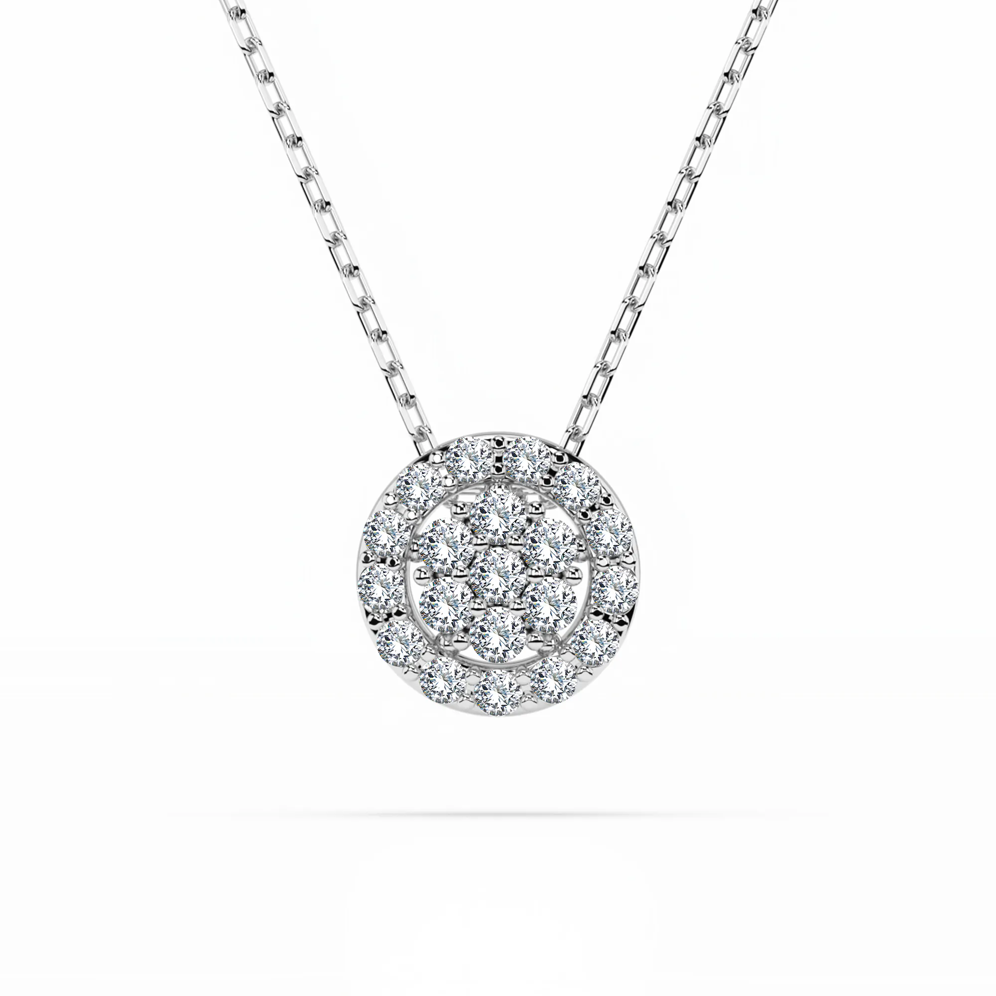 0,19 Karat Diamant Anhänger Weißgold 585 (14K) mit Goldkette 45 (42+3) cm, für Damen