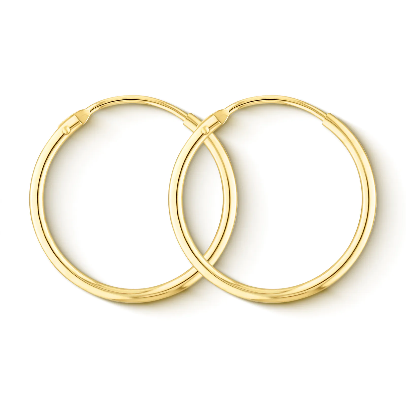 Goldene Creolen, Gelbgold in 1.5 mm rund