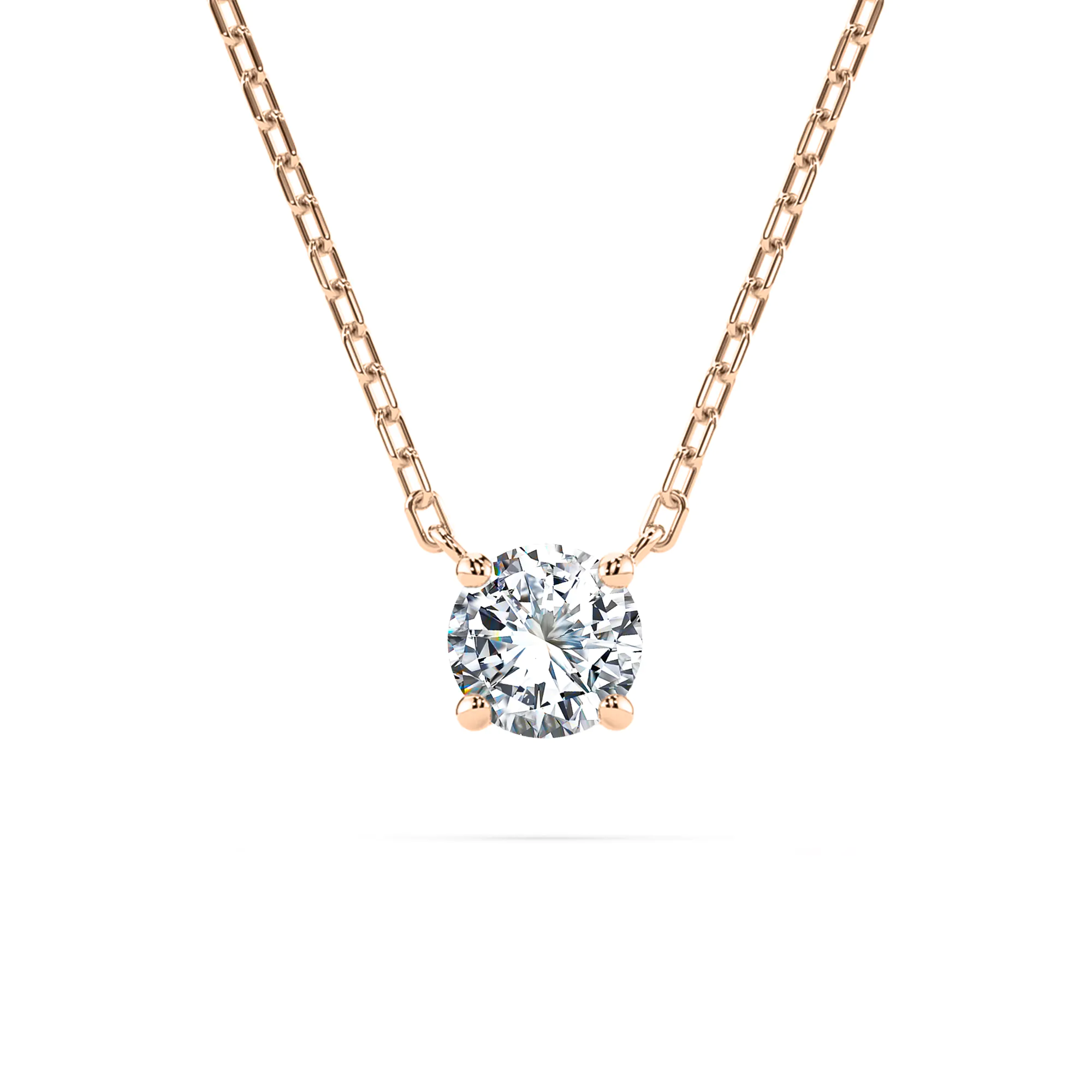 0,15 Karat Diamant Anhänger Rotgold 585 (14K) mit Goldkette 45 cm, für Damen