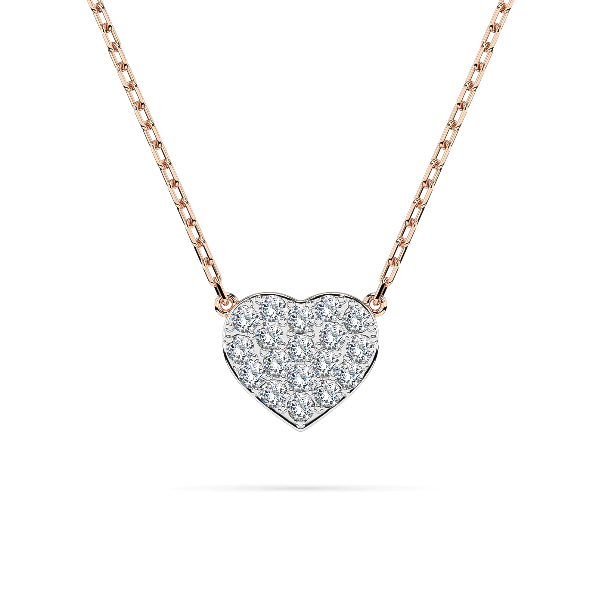0,09 Karat Diamant Anhänger Herz Rotgold 585 (14K) mit Goldkette 45 cm, für Damen